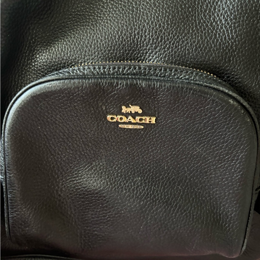 Coach Black Pebbled Leather Backpack with Dome Shape - Picture 2 of 11